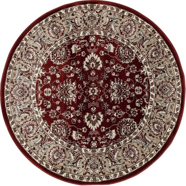 Art Carpet 8 Ft. Arabella Collection Accustomed Woven Round Area Rug, Red 841864101550
